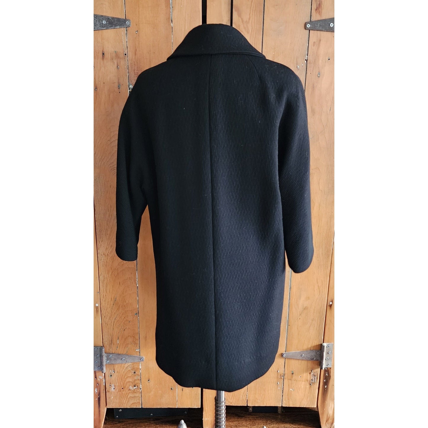 Vintage 60s Black Coat Large Buttons Lenari Designs