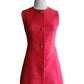 Vintage 60s Red Wool Mod Duster Long Vest Tunic Custom Made