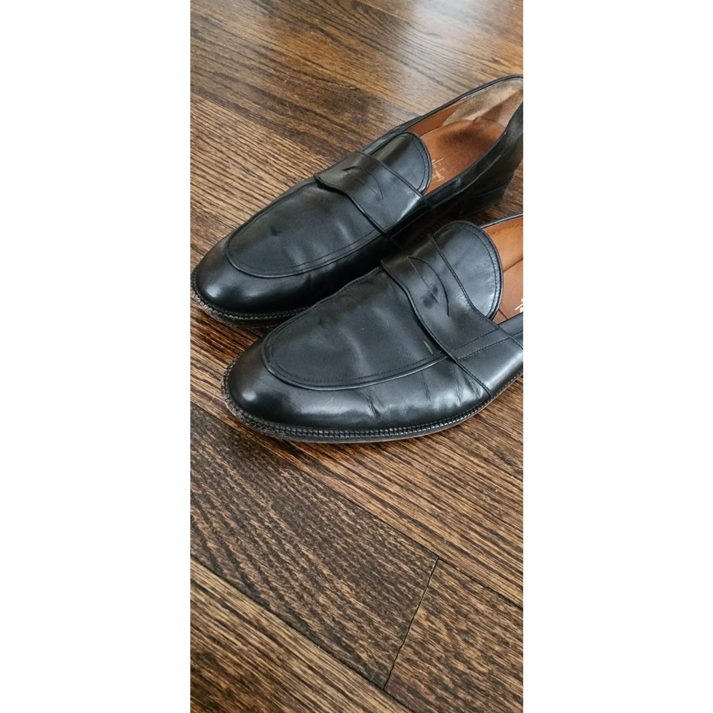 Vintage 90s Ferragamo Women's Shoes Penny Loafers 10.5 Narrow Black Leather