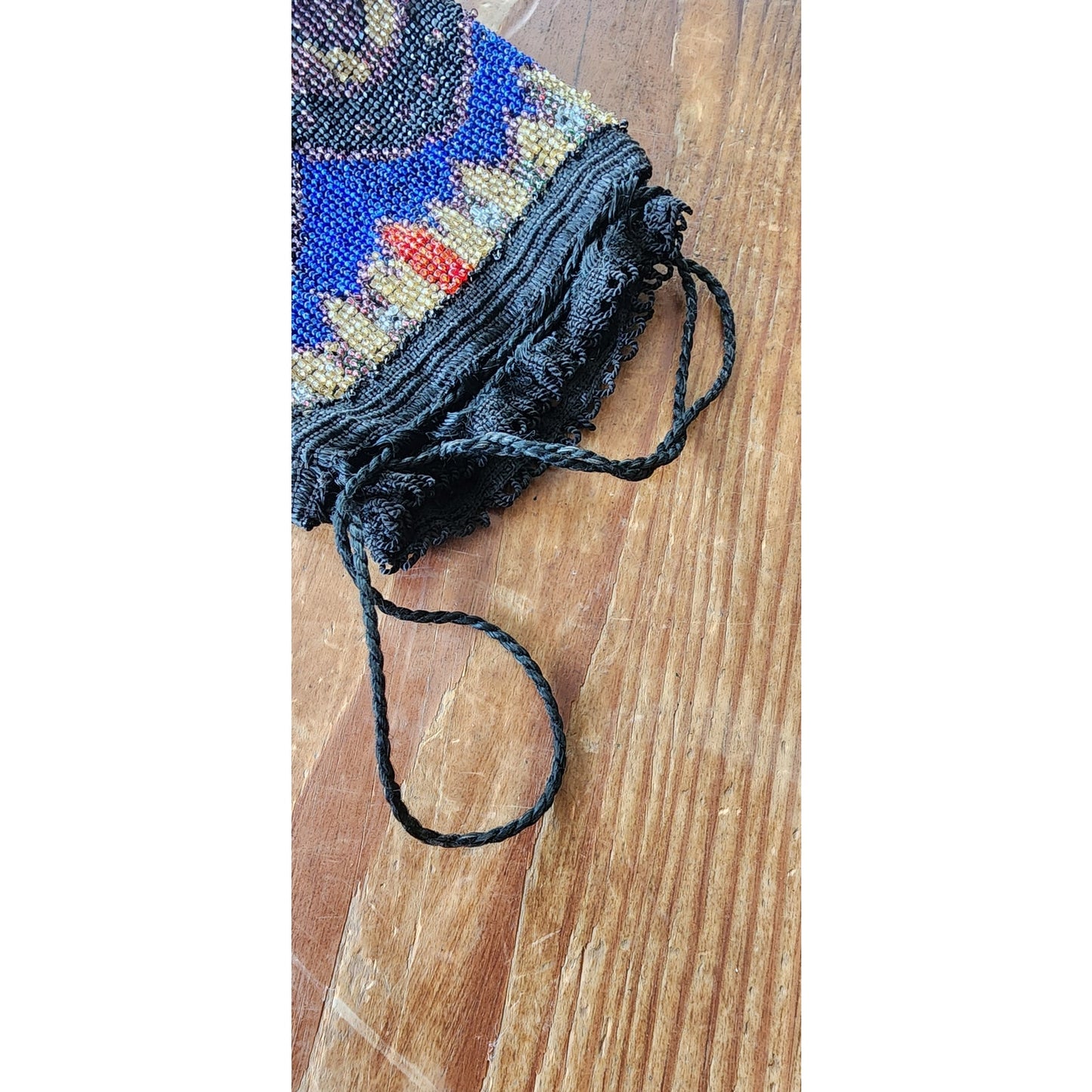 Antique Beaded Bag Vintage Art Deco Purse Drawstring 1920s Reticule