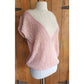 Vintage 80s Pink Knit Top White Angora Short Sleeves Signatures