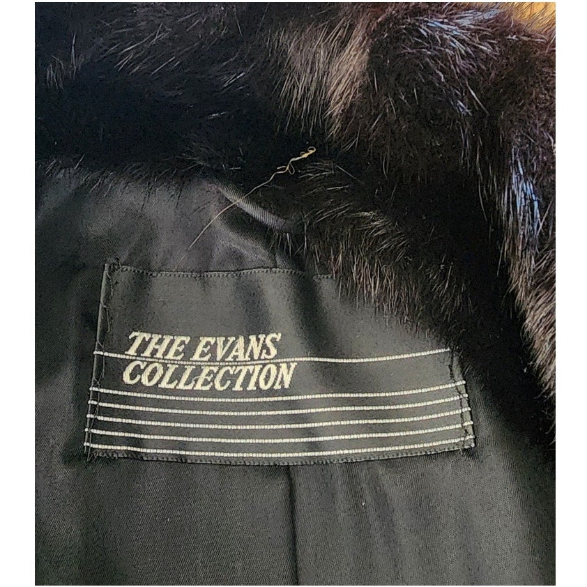 Vintage 1990s Black Ranch Mink Fur Coat Sized Medium to Large Evans Collection
