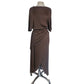 Vintage 1970s Mollie Parnis Dress in Brown Jersey
