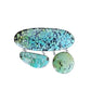 Vintage 70s Southwestern Brooch Pink Stamped 925 Sterling Silver Spiderweb Turquoise Dangle