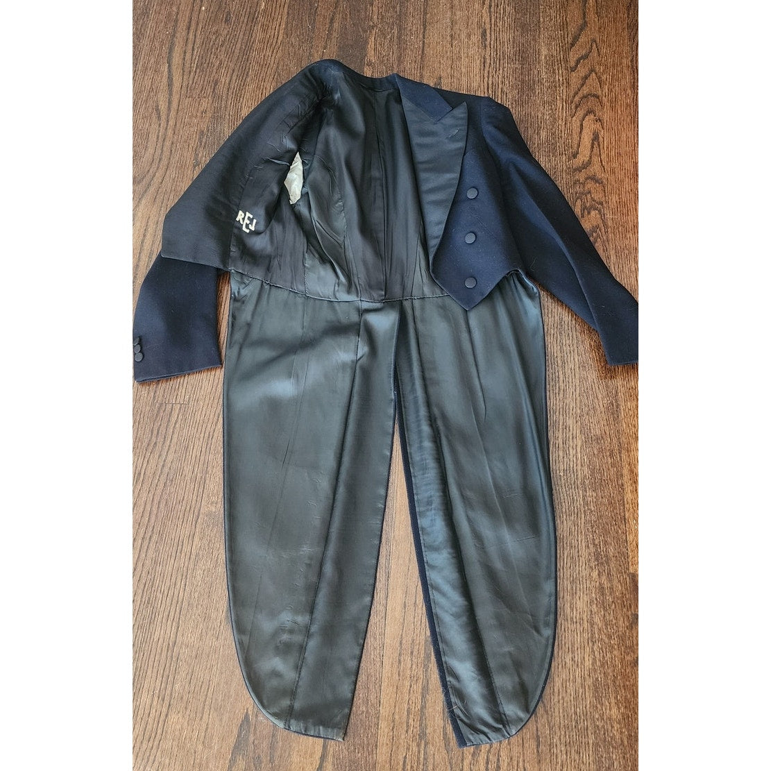 Vintage 30s Mens Tuxedo Tailcoat Black Evening Jacket