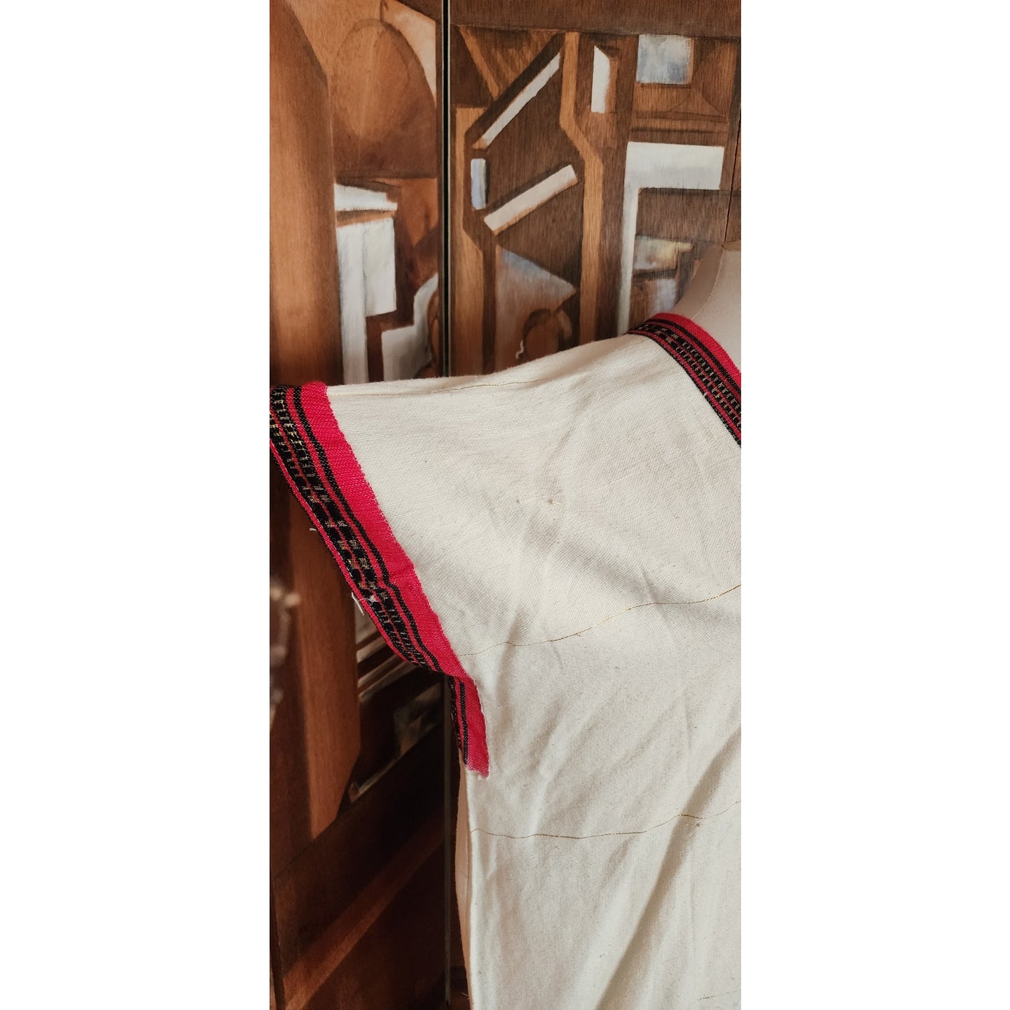 Vintage Handmade Ethiopian Eritrean Habesha Dress + Scarf Traditional Folk Ethnic Costume