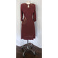 Vintage 1940s Beaded Dress in Brown Copper Crepe w/Keyhole Small