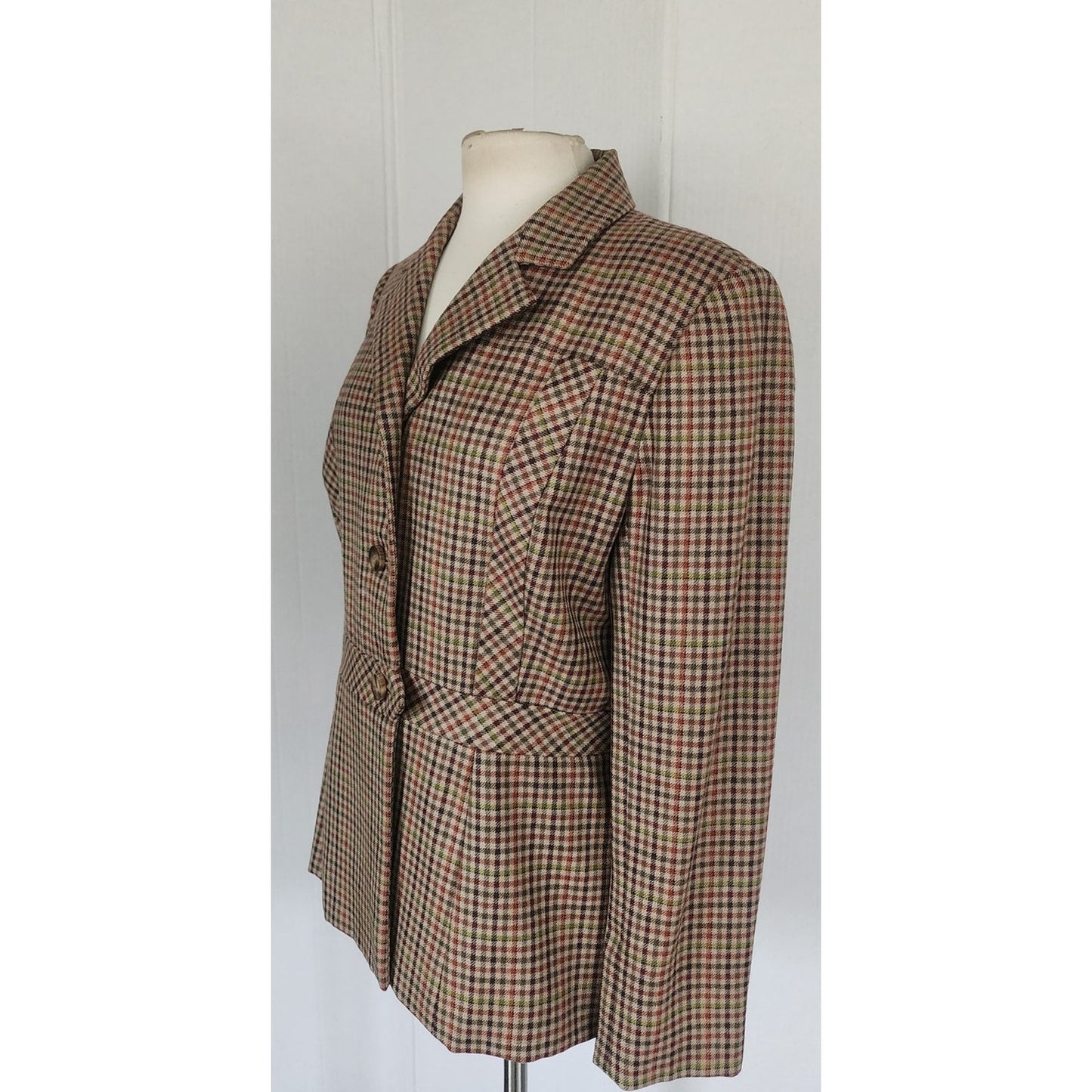 Vintage 1970s Bill Blass Wool Blazer Houndstooth Wool Jacket Neiman Marcus / L