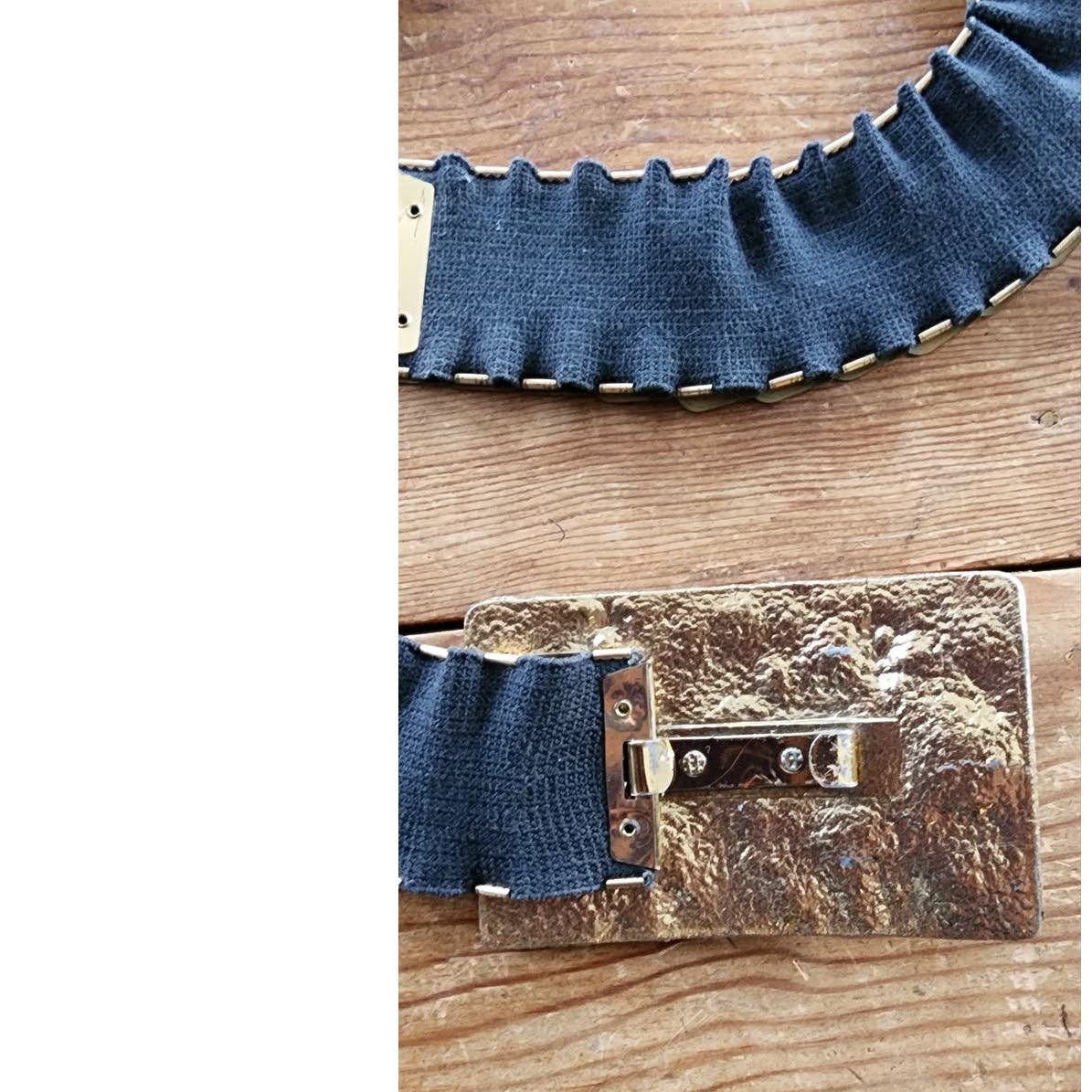 Vintage 60s Belt Gold Fishscale Elastic Maximalist Large