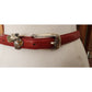 Vintage 1990s Brighton Belt Red Leather Silver Heart Charms Love Gratitude Passion