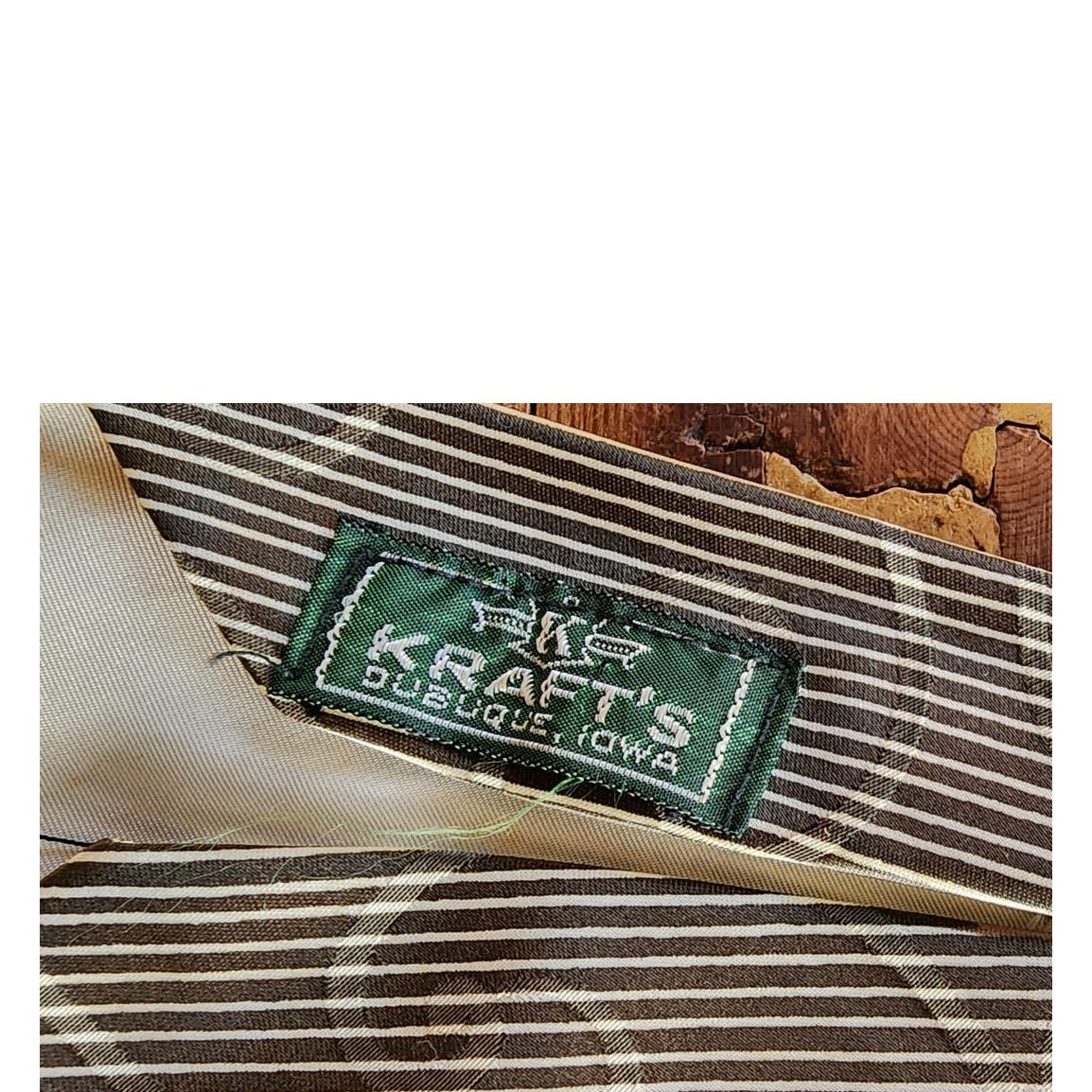 Vintage 40s Mens Tie Modernist  Abstract Print Cutter Cravat Original Kraft's