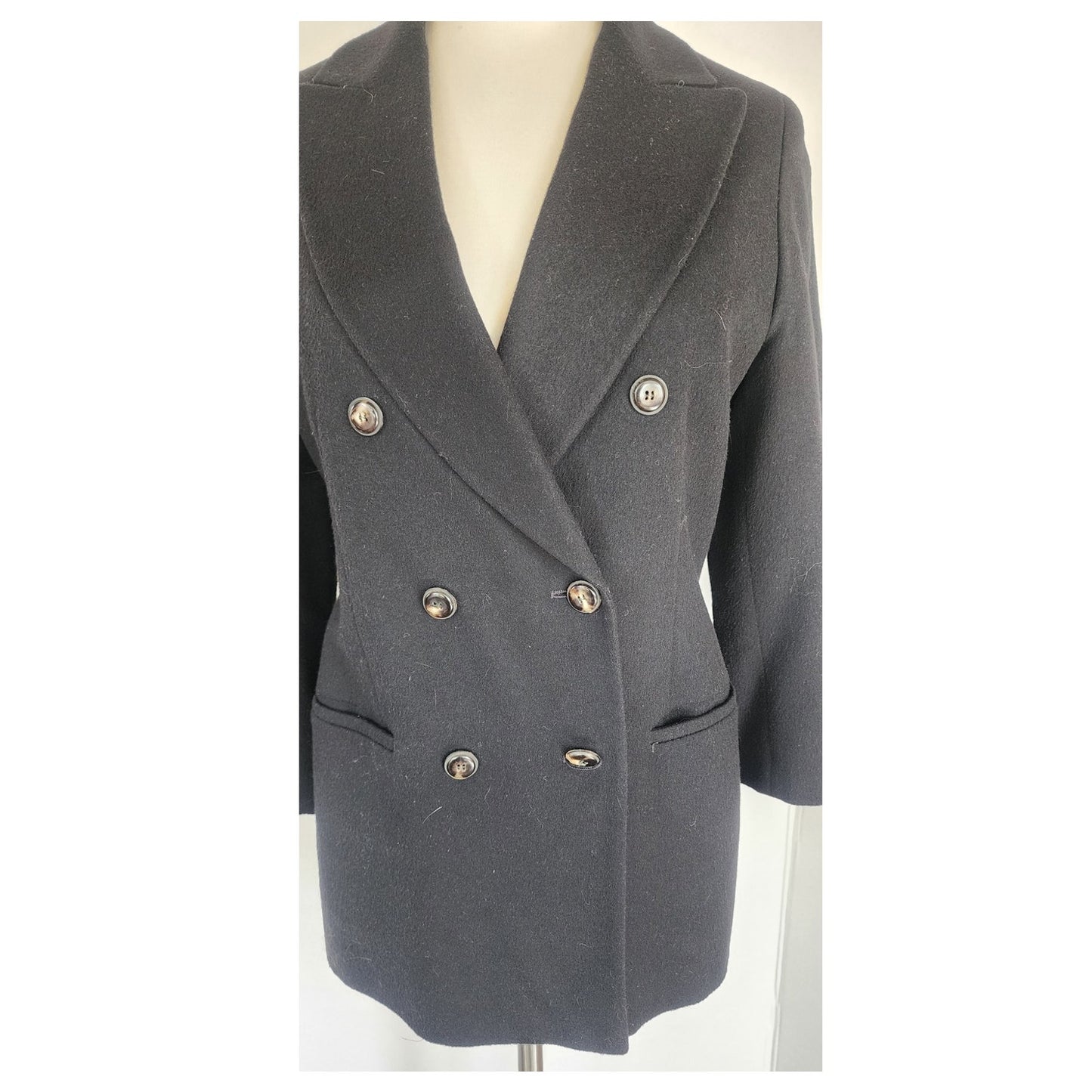 Vintage 1990s Black Blazer Antonio Baldan Double Breasted