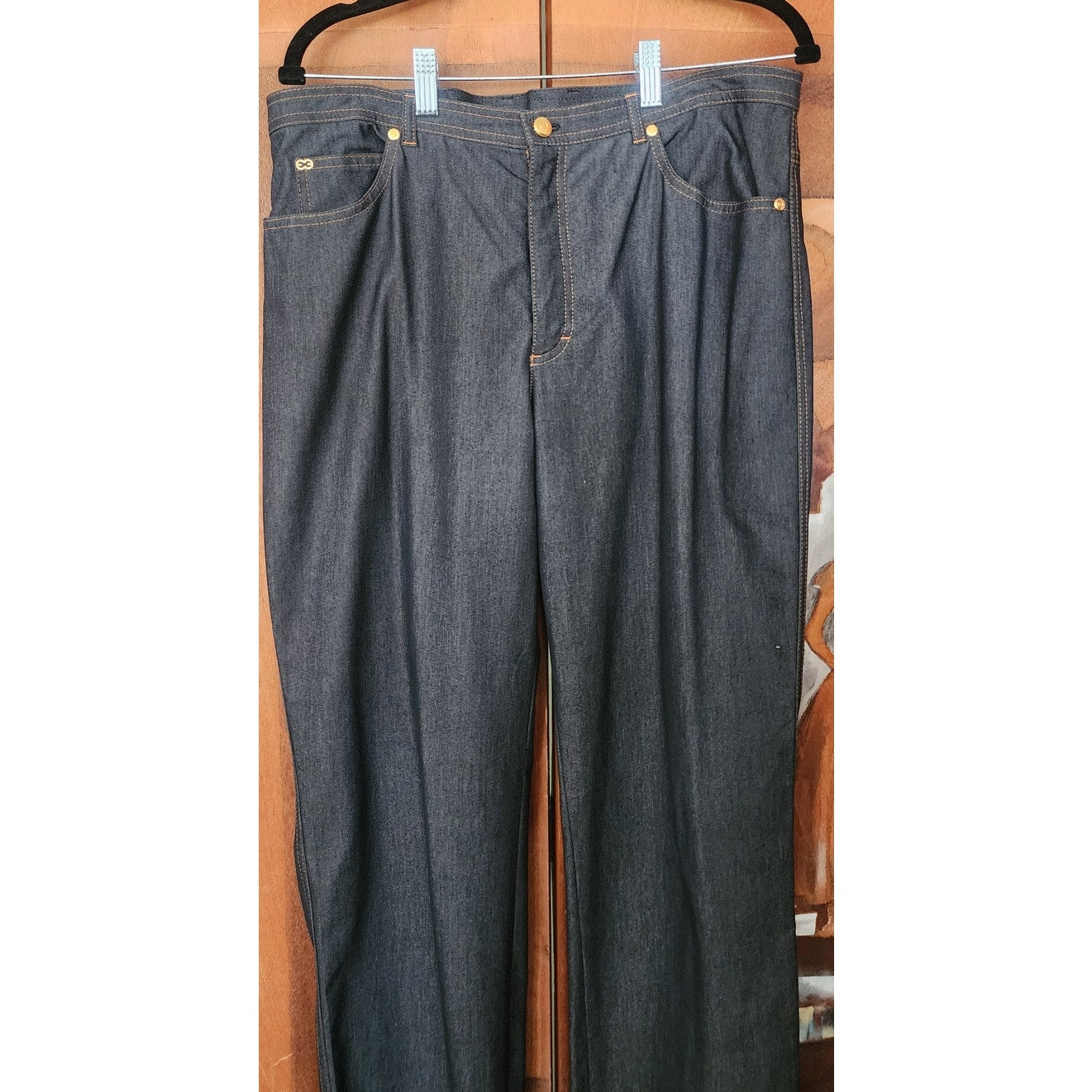 Vintage 2000s Escada Denim Pant Suit Dark Wash Jeans Neiman Marcus