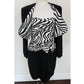 Vintage 1980s AJ Bari Strapless Dress Bolero Jacket Suit Set Zebra Print Black White Silk / M