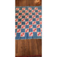 Antique American Quilt 1800s Old Maid's Puzzle Cotton Indigo Turkey Red Checkerboard
