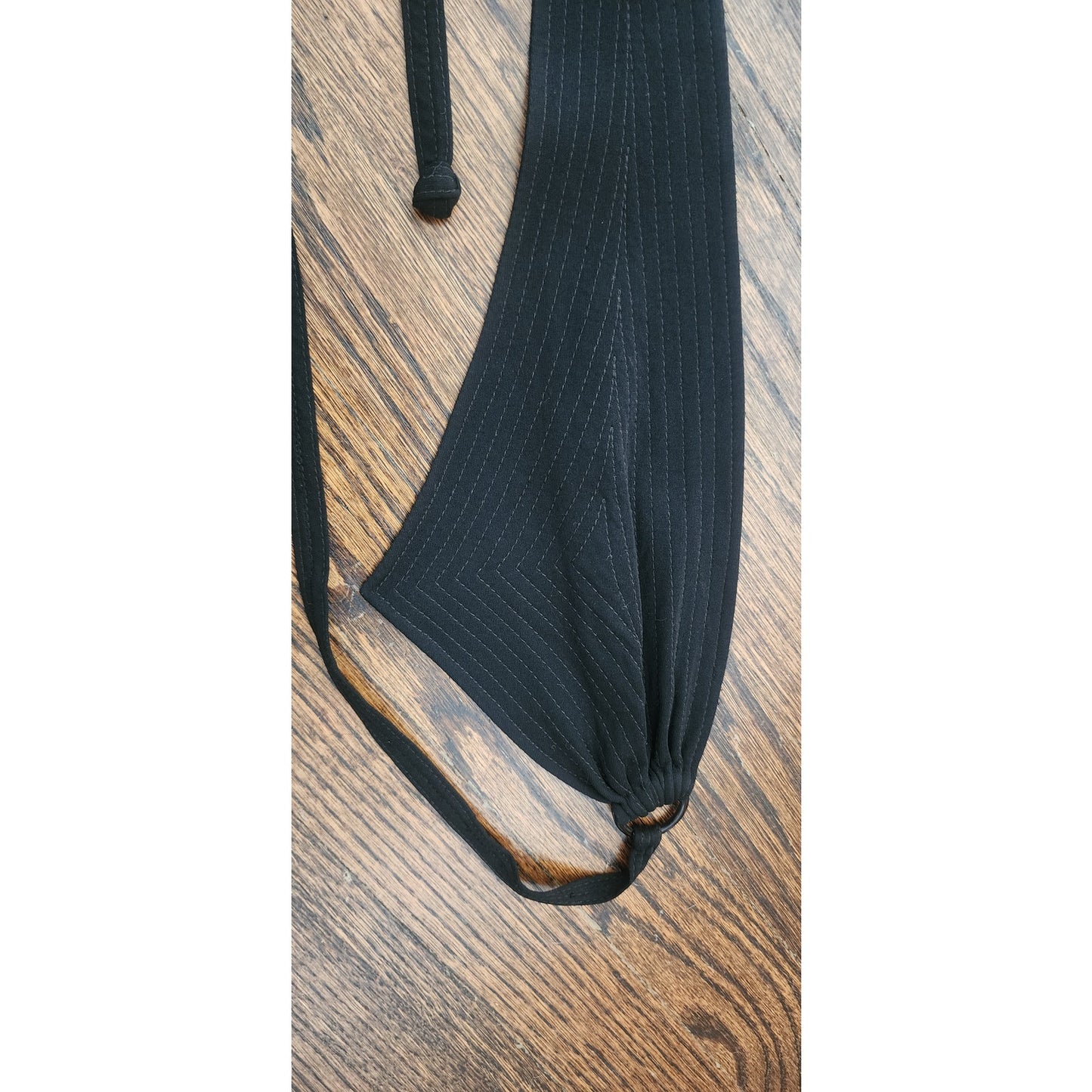 Vintage 1980s Jean Muir Belt Black Fabric Sash Wrap Tie Asymmetrical