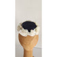 Vintage 50s Bes-Ben Hat Black w/White Platic Flowers Fascinator