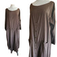 Vintage 2000s J Morgan Puett Dress in Brown Striped Silk