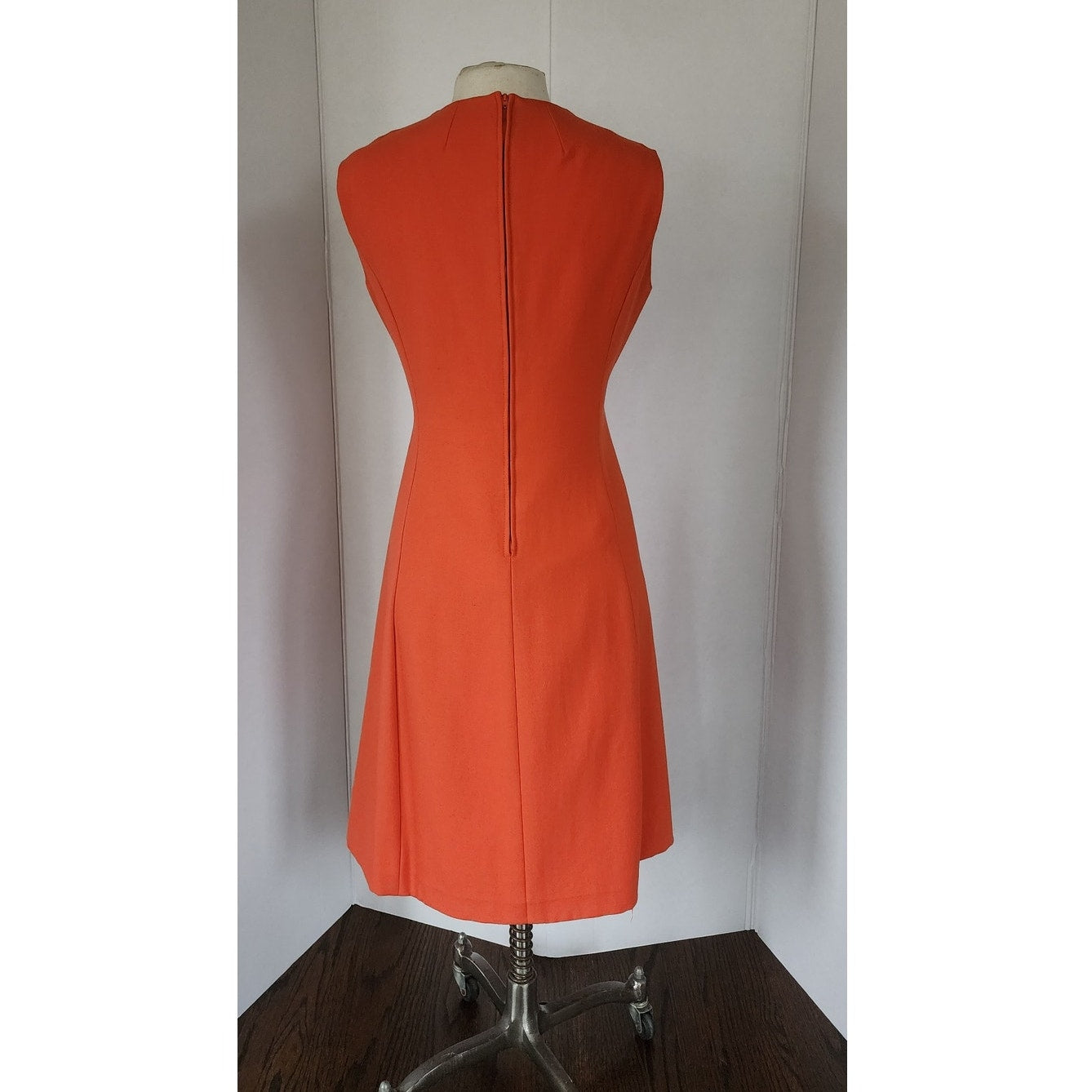 Vintage 60s Orange Dress Mod A Line Skirt / Medium