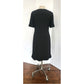 Vintage 60s Sorelle Fontana Dress Black Rayon Crepe w/Pleated Fringe Italian Designer