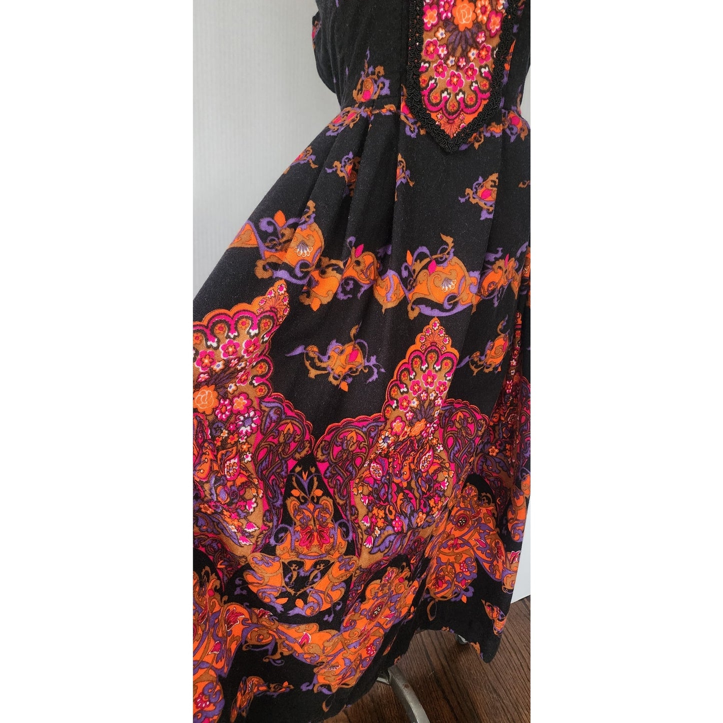 Vintage Dirndl Dress Boho Maxi Traditional Austrian Folk Costume Isola XS Juniors Teen