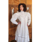 Vintage 80s Ceegee Sue Wong White Cotton Lace Dress Festival Boho Victorian Puff Sleeve
