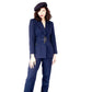 Vintage 90s Navy Blue Pant Suit w/Belted Blazer Kasper /S