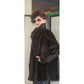 70s Brown Mink Fur Jacket w/Black Suede Panels Lacritz & Picus