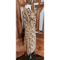 Vintage 50s Cotton Print Day Dress Yellow Black Paisley Print Shirtdress / M