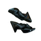 Vintage Robert Clergerie Shoes Slides Black Architectural Wedge High Heels Sandals Mules 6