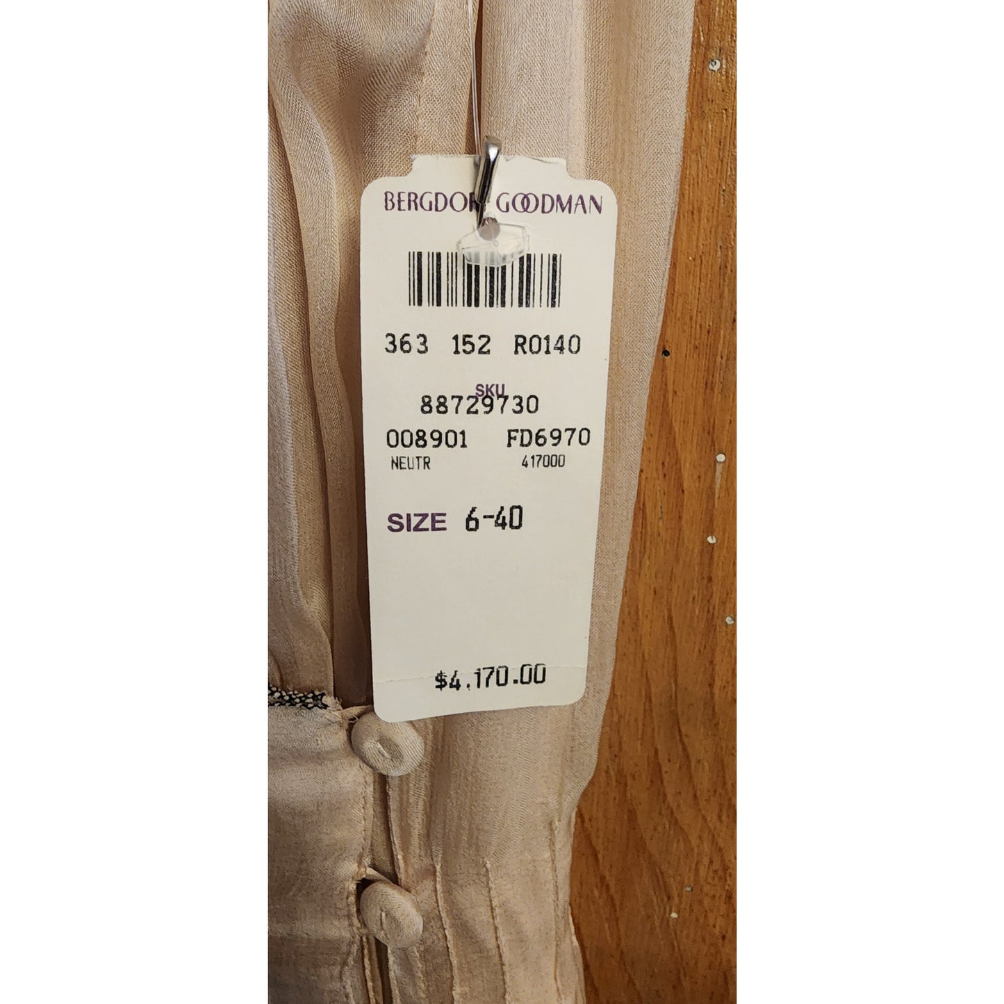 Vintage 2000s Fendi Dress Silk Chiffon Wrap Evening Gown Cream NWT Bergdorf Goodman