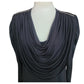 Vintage 1980s Oscar de la Renta Evening Dress Black Liquid Jersey Rhinestones Cowl Neck M