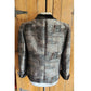 Armani Collezioni 2017 Blazer Silver Black Jacket Jacquard Print Asymmetrical Buttons size 16