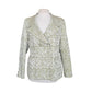Vintage 1980s ESCADA COUTURE Blazer Green Leaf Print Jacket Double Breasted 40