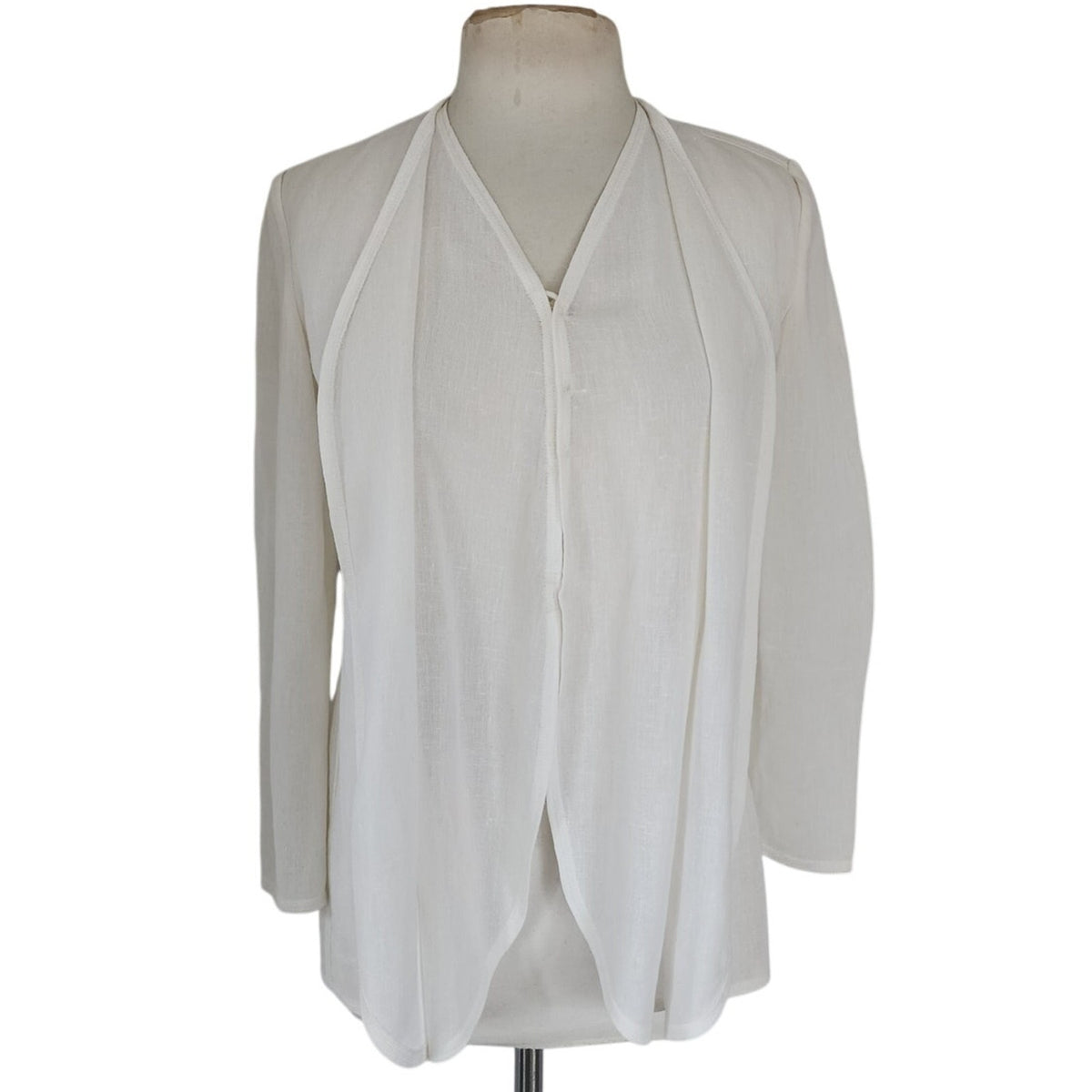 Vintage 90s GIORGIO ARMANI BLACK LABEL Jacket White Linen Blazer / Medium