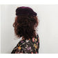 Vintage 50s Hat Burgundy Red Velvet w/Beaded Floral Trim by Anne Savel