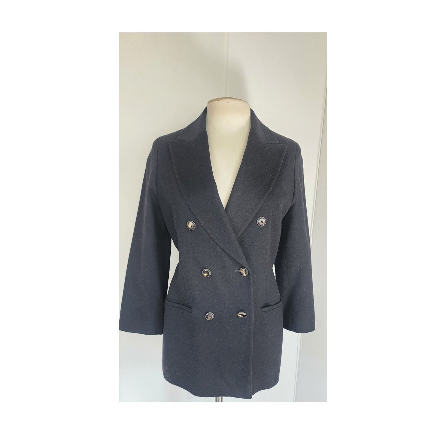 Vintage 1990s Black Blazer Antonio Baldan Double Breasted