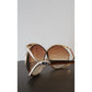 Vintage 1970s 1980s Christian Dior 2056 Butterfly Sunglasses Gold Frame