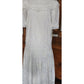 Vintage 80s Scott McClintock White Lace Dress Drop Waist Puffed Sleeves NWT