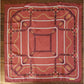 Vintage CARTIER Silk Scarf Brown & Gold Print Square