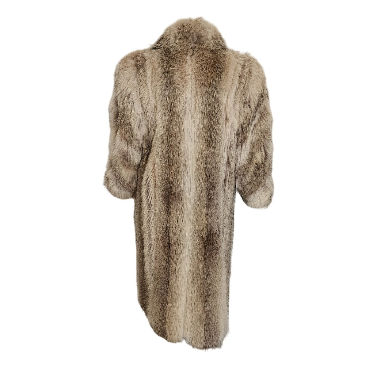 Vintage 1980s Silver Fur White Gray Fox Coyote Coat Rosenthal Chicago