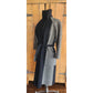 Vintage 90s Gray Wool Coat w/Sash Tie Belt Zigzag Pattern