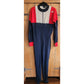 Vintage 80s Mens Ski Suit Odlo of Norway Nylon Stretchy Blue Red / L