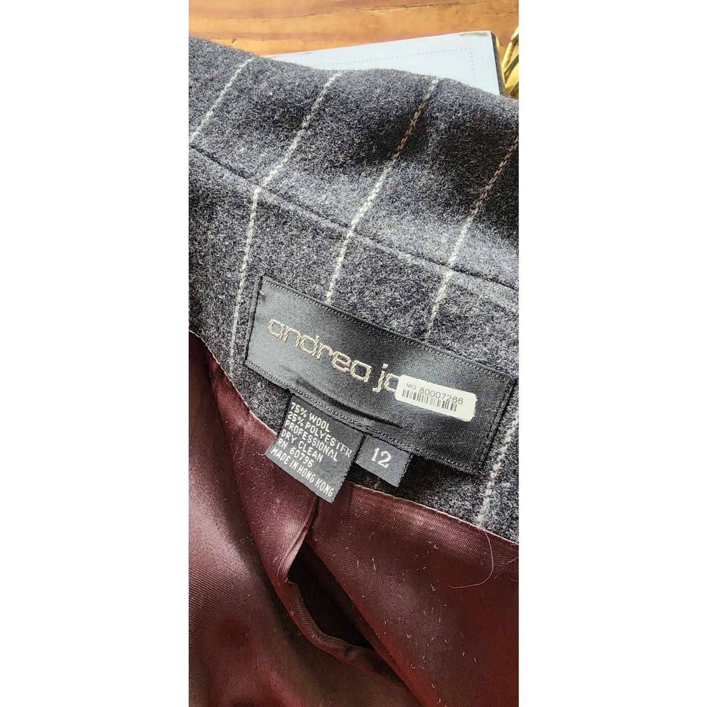 Vintage 80s Oversized Blazer Gray Pinstriped Long Jacket / L