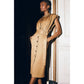 Carolina Herrera Shirt Dress 2022 Resort Beige Cotton Button Down Front Safari Belted Utility NWOT Large