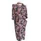 Vintage 1980s Ungaro Dress Silk Floral Rose Print Tie Neck Button Front Pockets