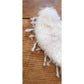 Vintage 50s Collar White Rabbit Fur w/Bead Fringe