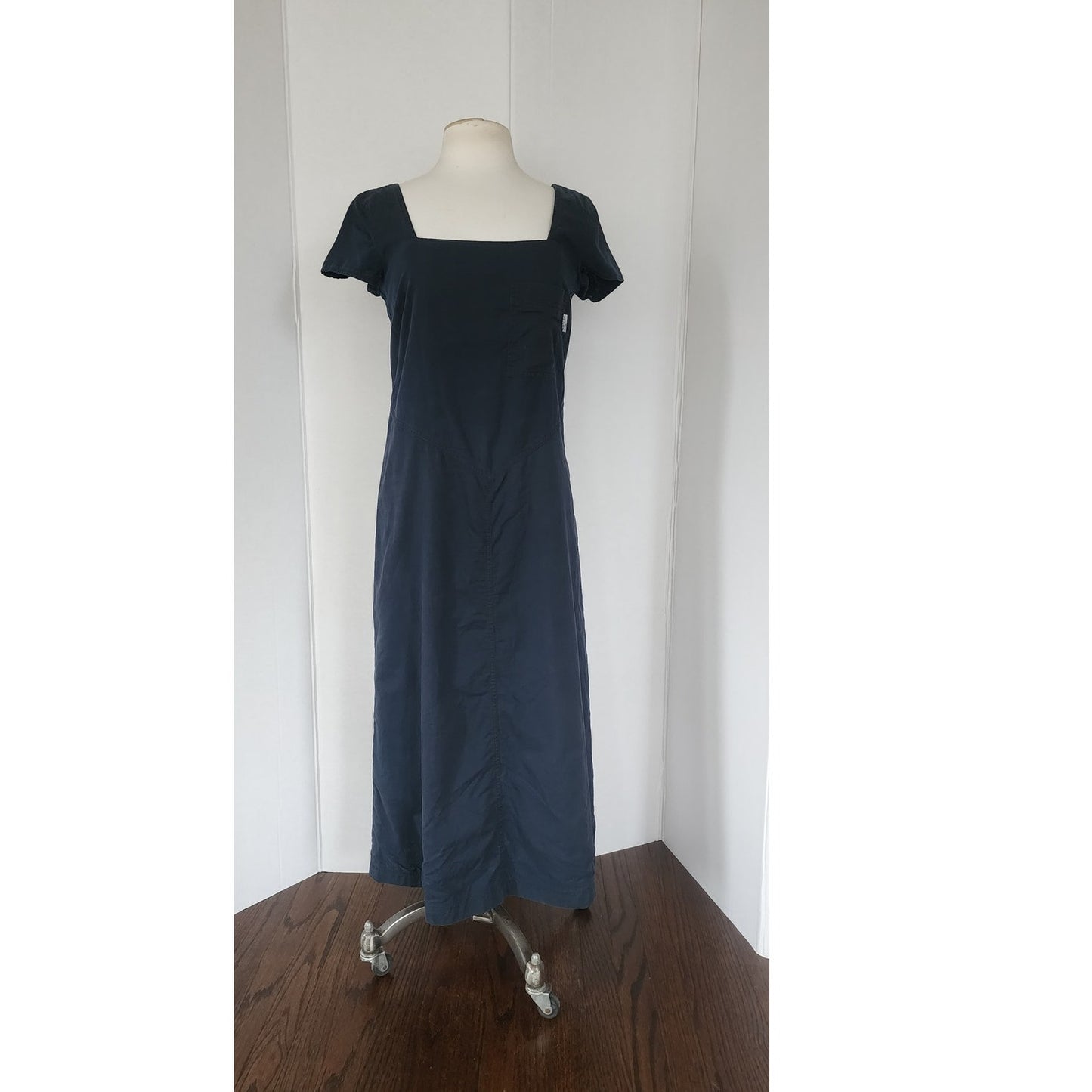 Vintage 90s Krizia Jeans Dress Short Sleeved Navy Blue Cotton / M