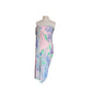 Vintage 70s LEONARD Silk Jersey Shawl Wrap Pastel Floral Print Impressionist