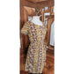 Vintage 1950s Day Dress Yellow Cotton Print Paisley Shirtdress Short Sleeve / M